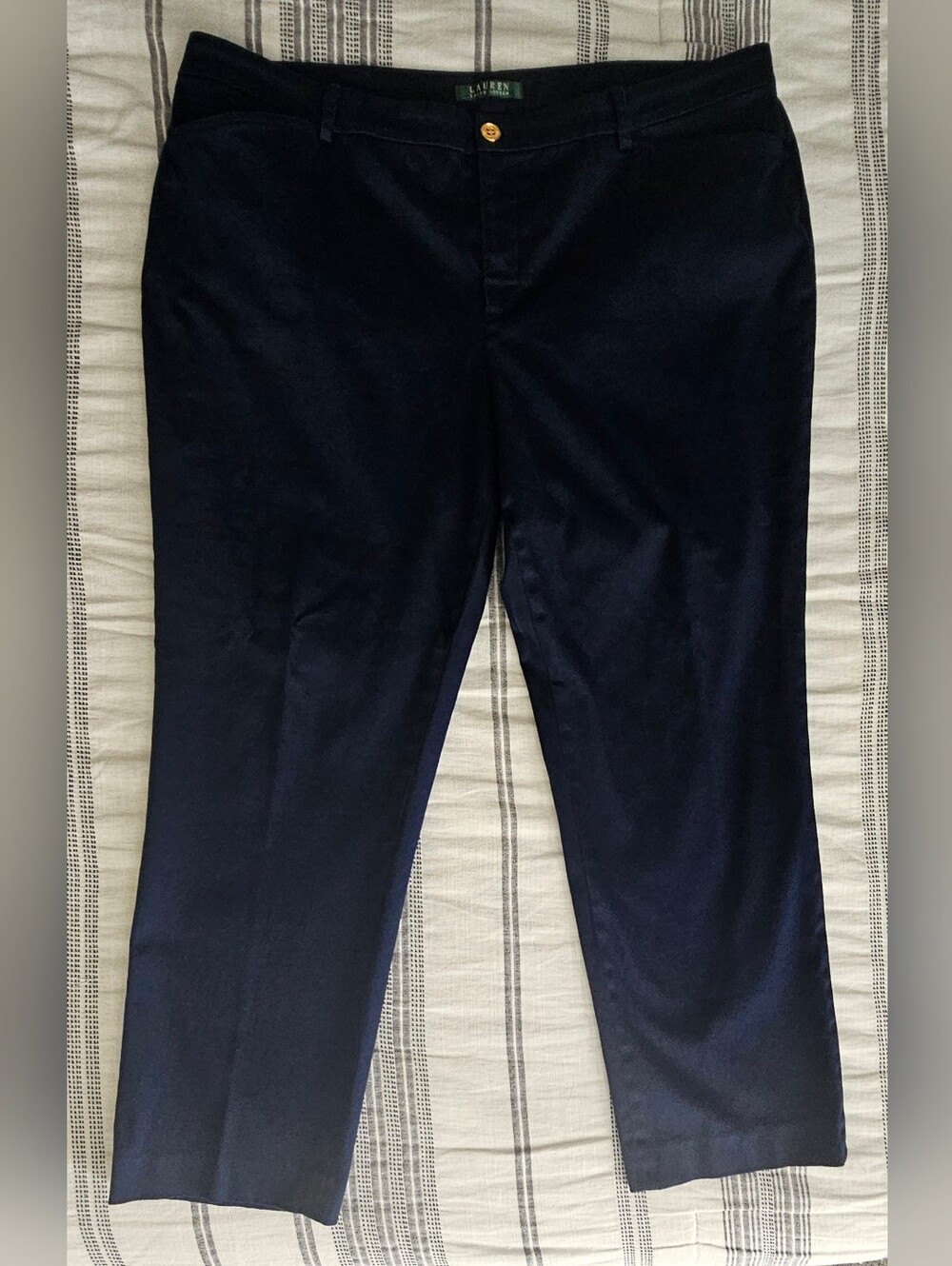 Lauren Ralph Lauren Navy Straight Chinos